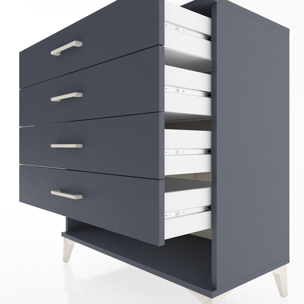 Woodntry Modüler Şifonyer Antrasit 88x44x84 cm Çekmeceli ve Raflı CR10-2