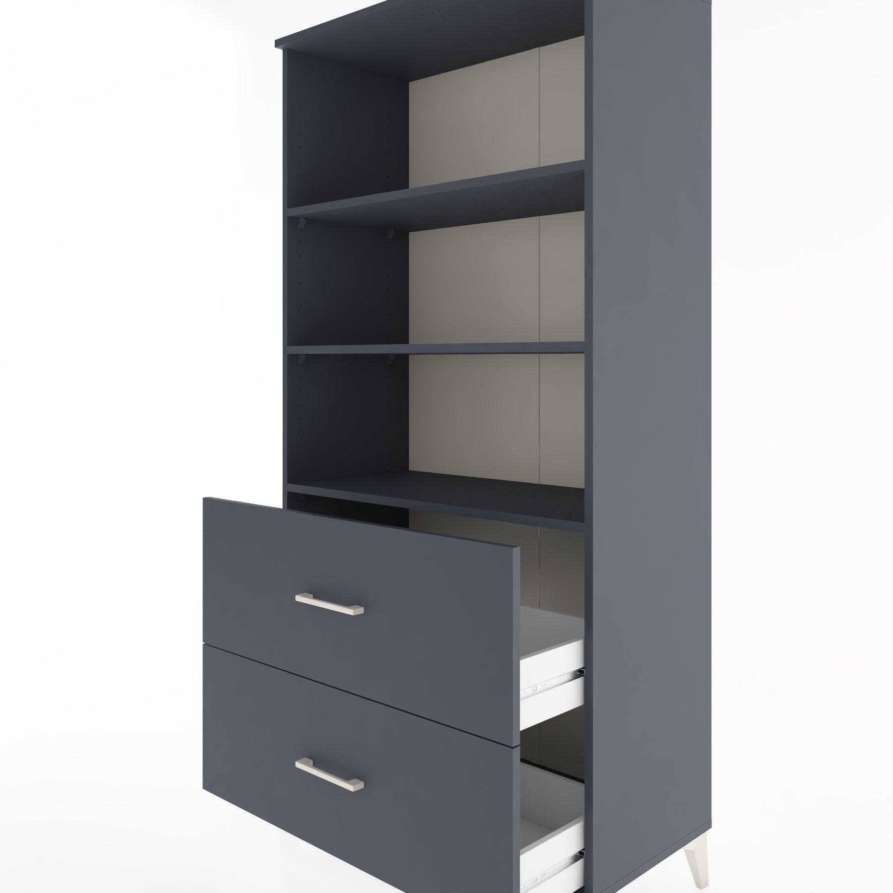 Woodntry Modular Cabinet Anthracite 88x44x170 cm with Drawers and Shelves CR49-2