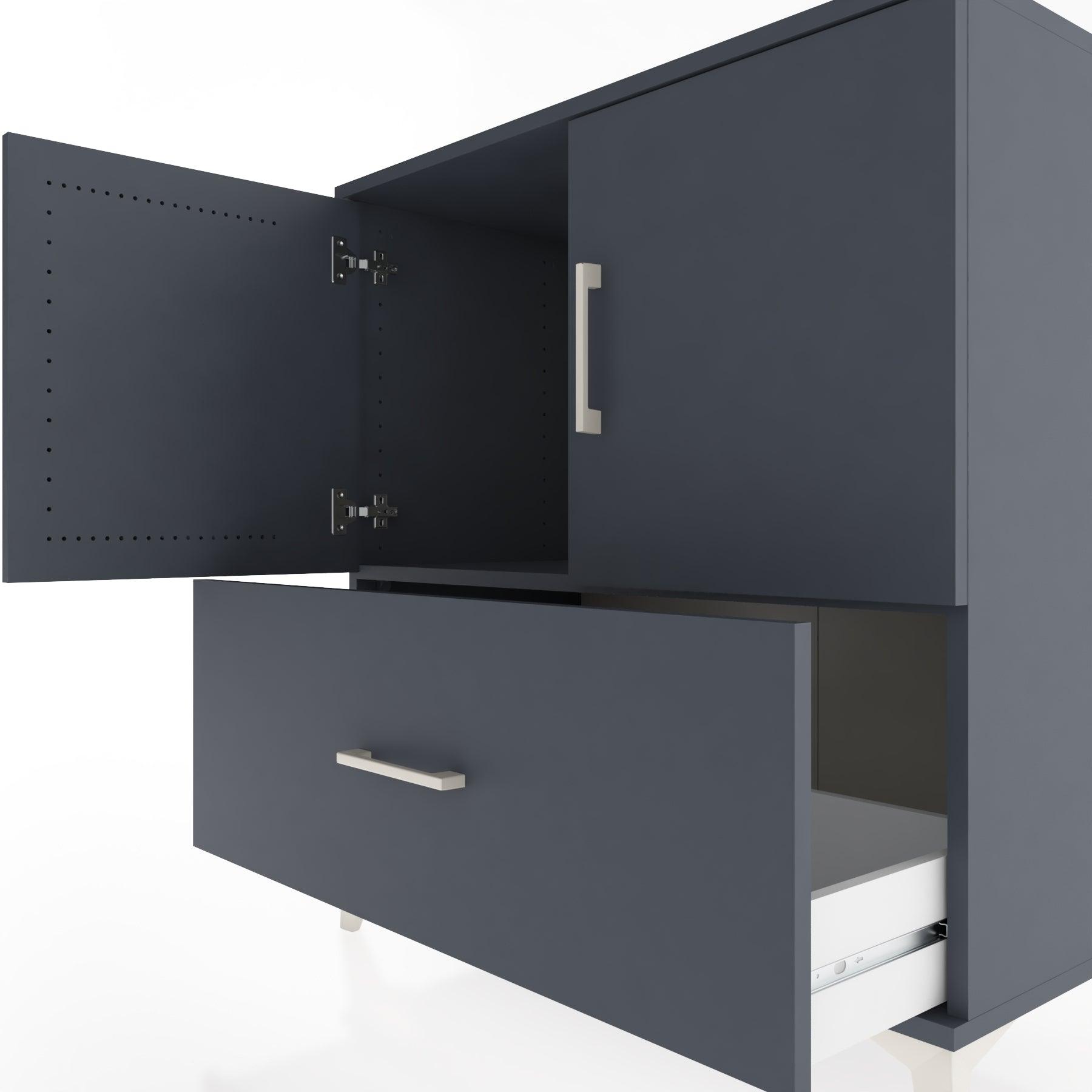 Woodntry Modular Dresser Anthracite 88x44x84 cm with Cover and Drawer KC48-2