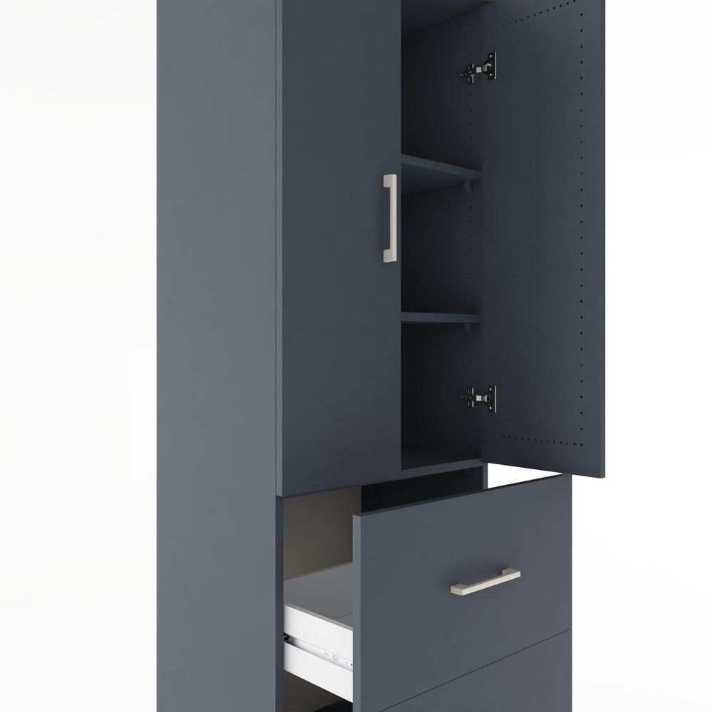 Woodntry Modular Cabinet Anthracite 60x44x170 cm with Doors and Drawers KC21-2