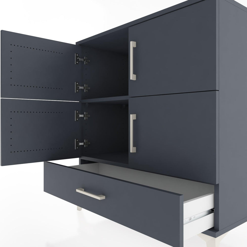 Woodntry Modüler Şifonyer Antrasit 88x44x84 cm Kapaklı ve Çekmeceli KC92-2