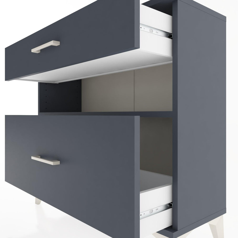 Woodntry Modüler Şifonyer İki Çekmeceli V9 88x30x68 cm Antrasit - Woodntry