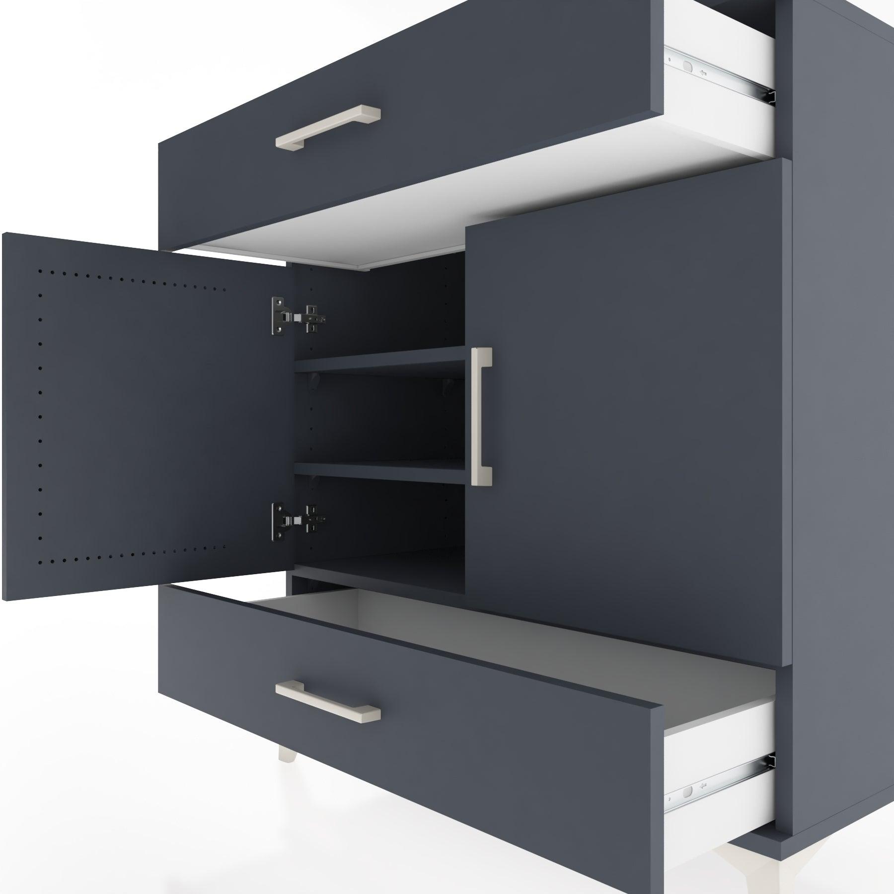 Woodntry Modular Dresser Anthracite 88x44x84 cm with Cover and Drawer KC58-2