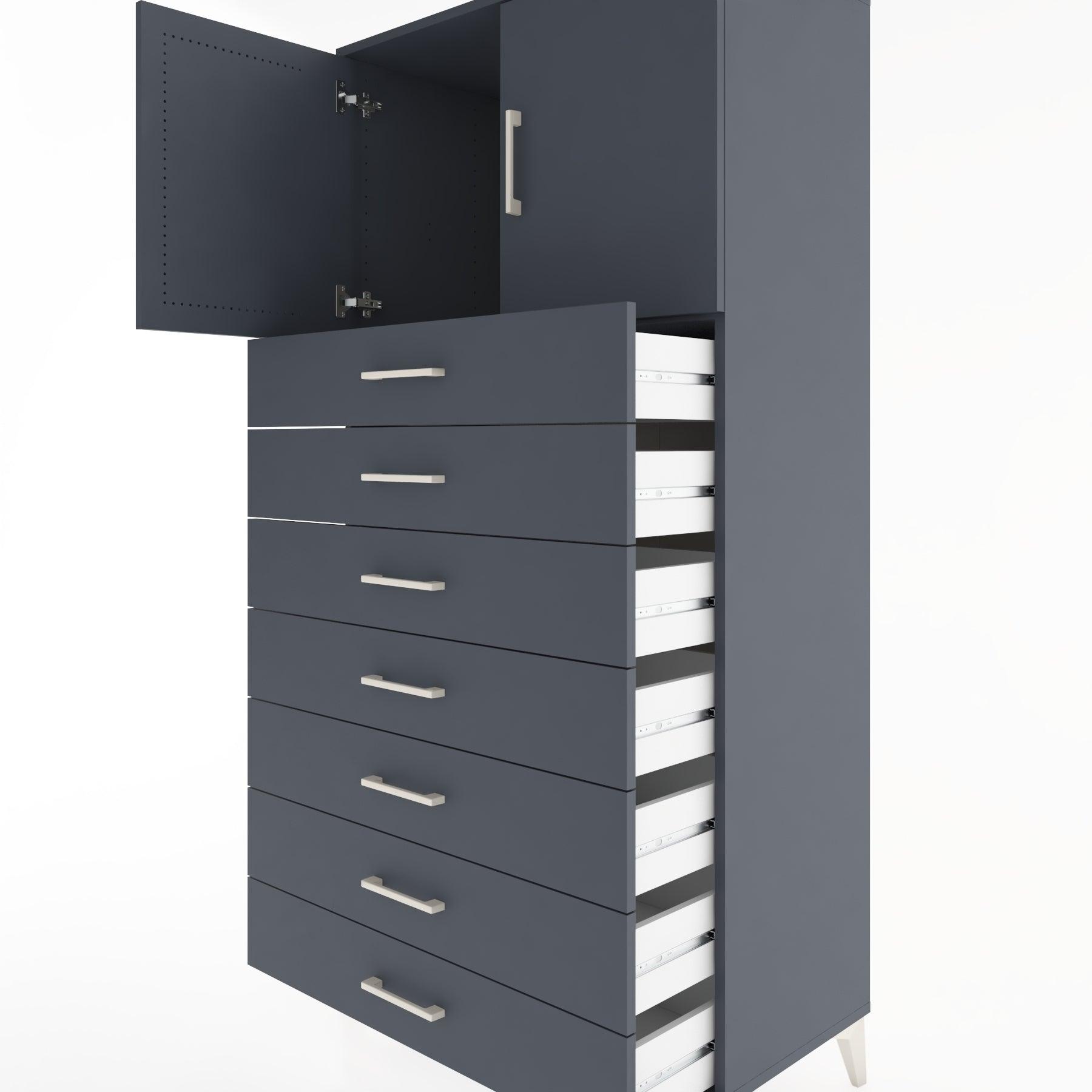 Woodntry Modular Cabinet Anthracite 88x44x170 cm with Doors and Drawers KC2-2