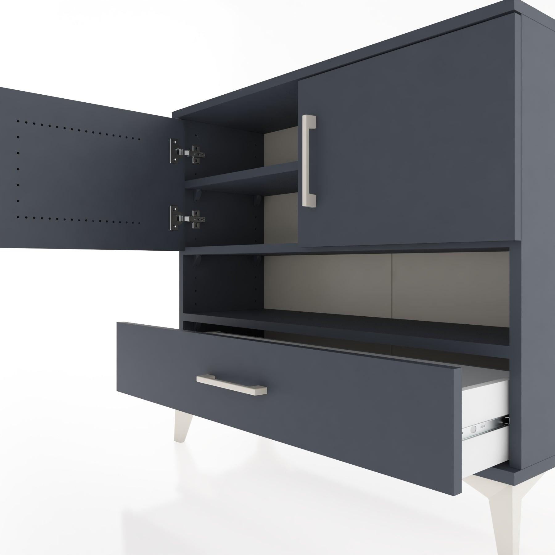 Woodntry Modüler Şifonyer İki Kapaklı T1 88x30x94 cm Antrasit - Woodntry