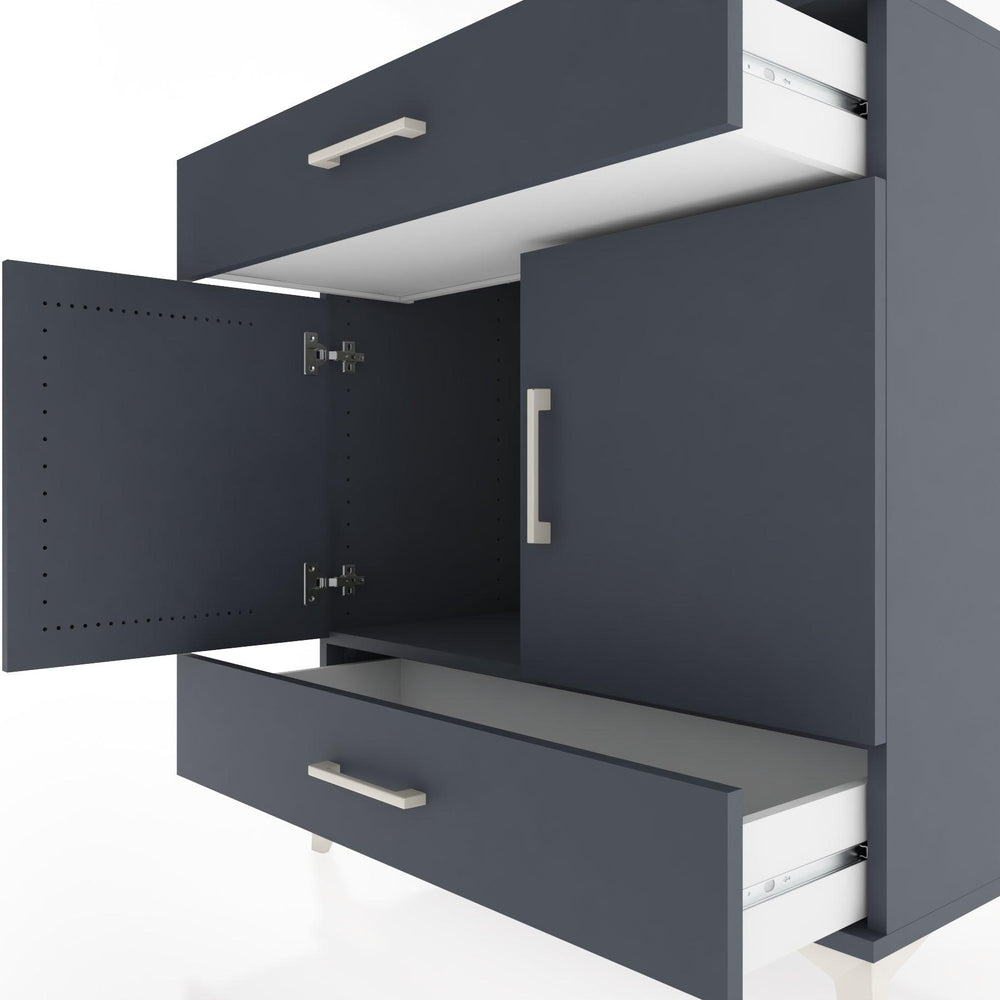 Woodntry Modüler Şifonyer Antrasit 88x44x84 cm Kapaklı ve Çekmeceli KC60-2