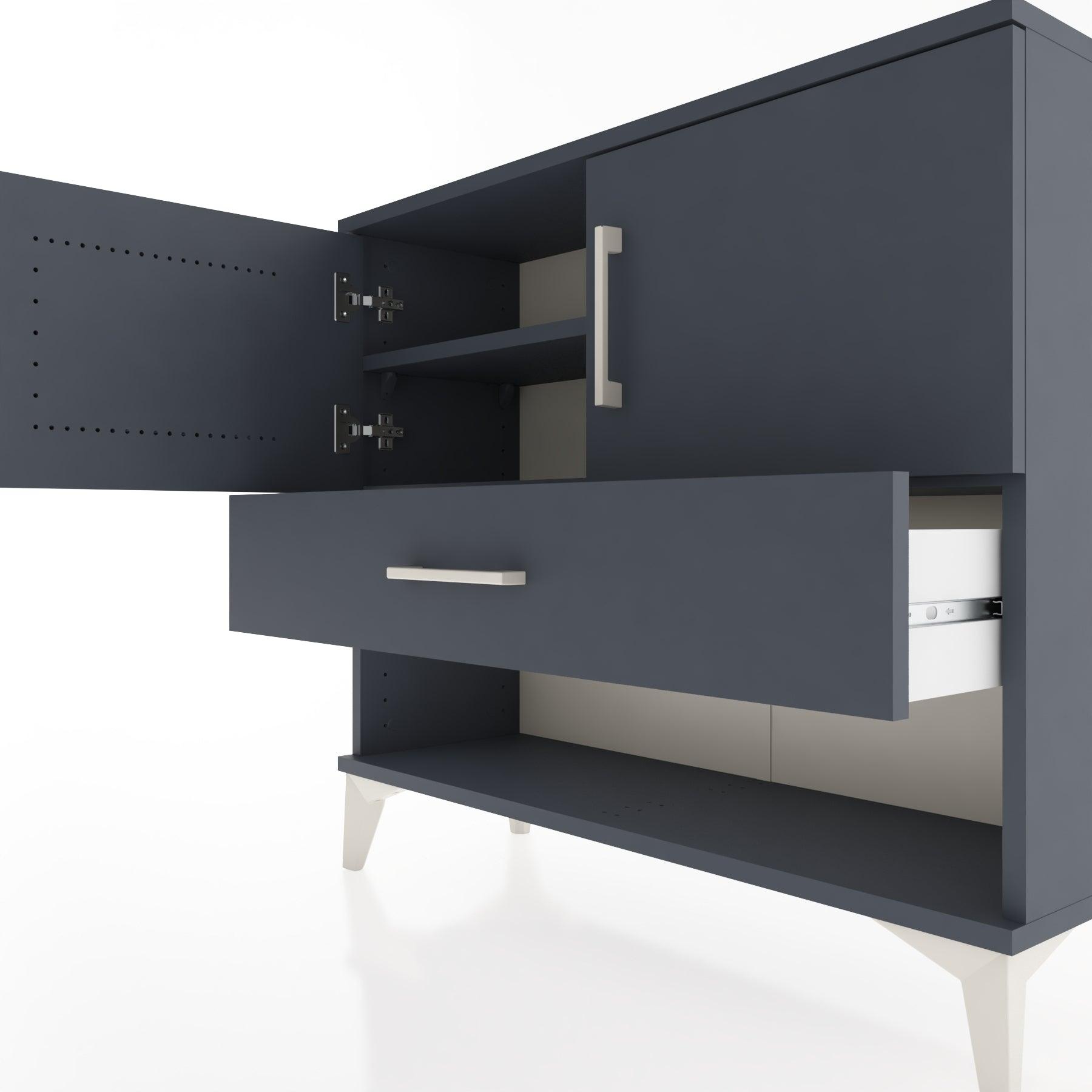 Woodntry Modüler Şifonyer Kapak ve Çekmeceli V4 88x30x68 cm Antrasit - Woodntry