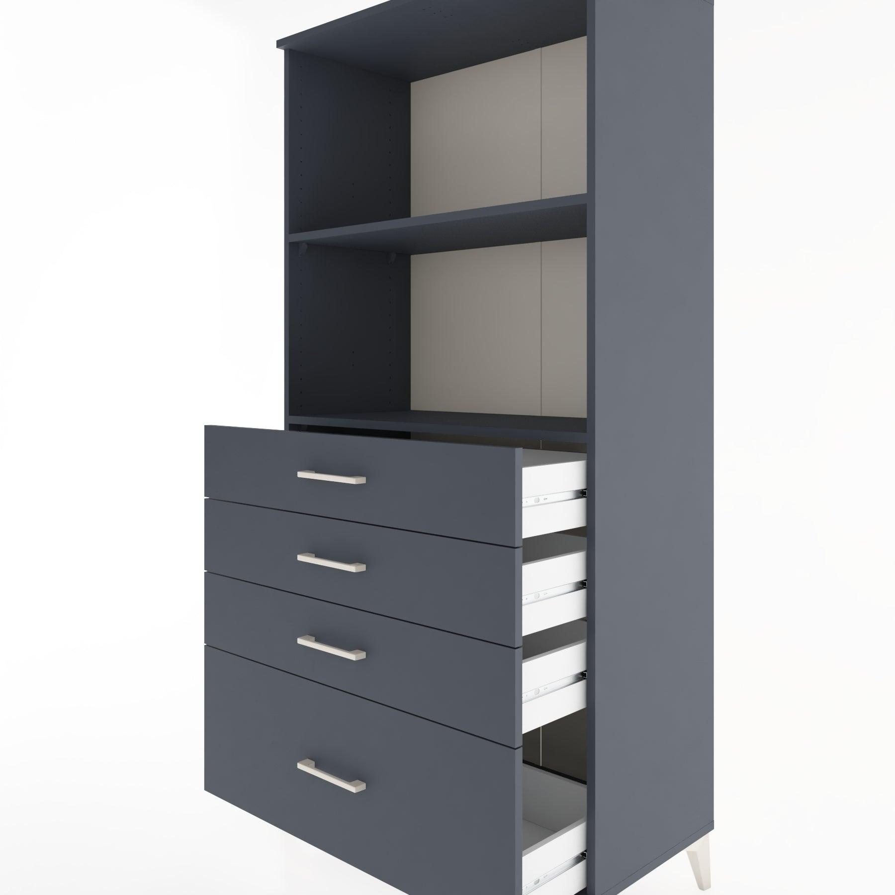 Woodntry Modular Cabinet Anthracite 88x44x170 cm with Drawers and Shelves CR41-2