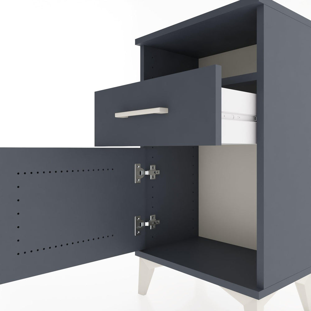 Woodntry Modüler Komodin Raf Çekmece Kapaklı 44x30x68 cm Antrasit - Woodntry