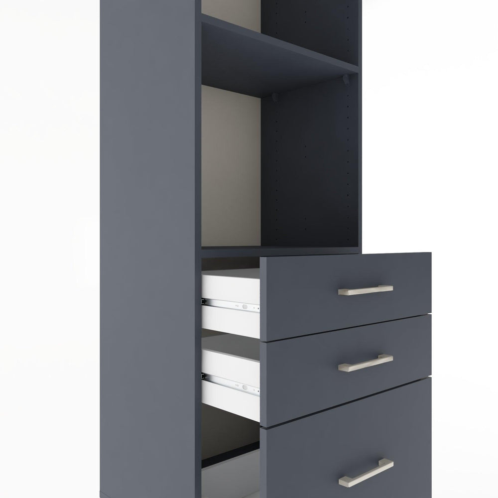 Woodntry Modular Cabinet Anthracite 60x44x170 cm with Drawers and Shelves CR42-2