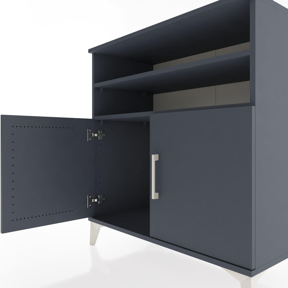 Woodntry Modüler Şifonyer Antrasit 88x44x84 cm Kapaklı ve Raflı KR39-2