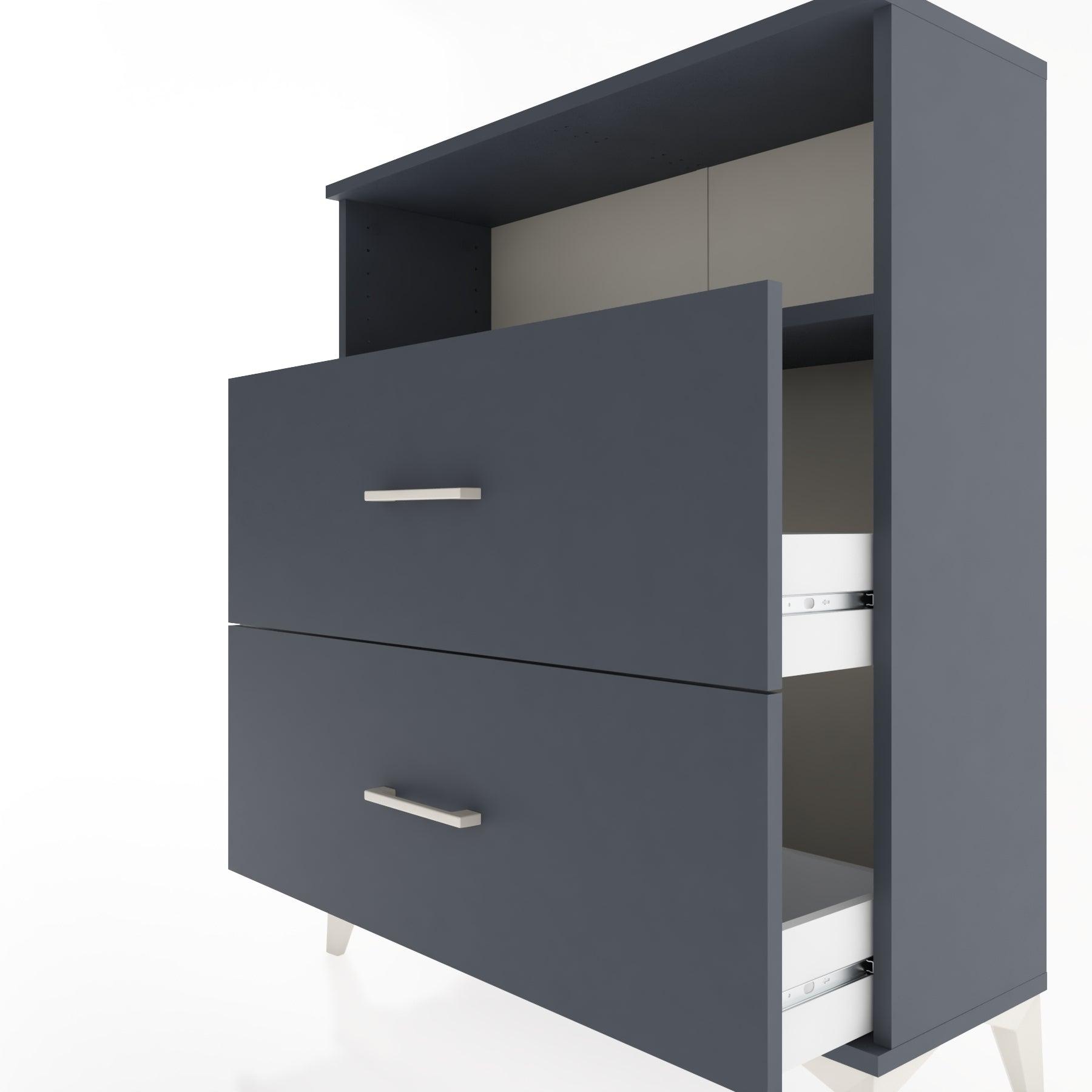 Woodntry Modular Dresser Anthracite 88x30x94 cm with Drawers and Shelves CR16-2