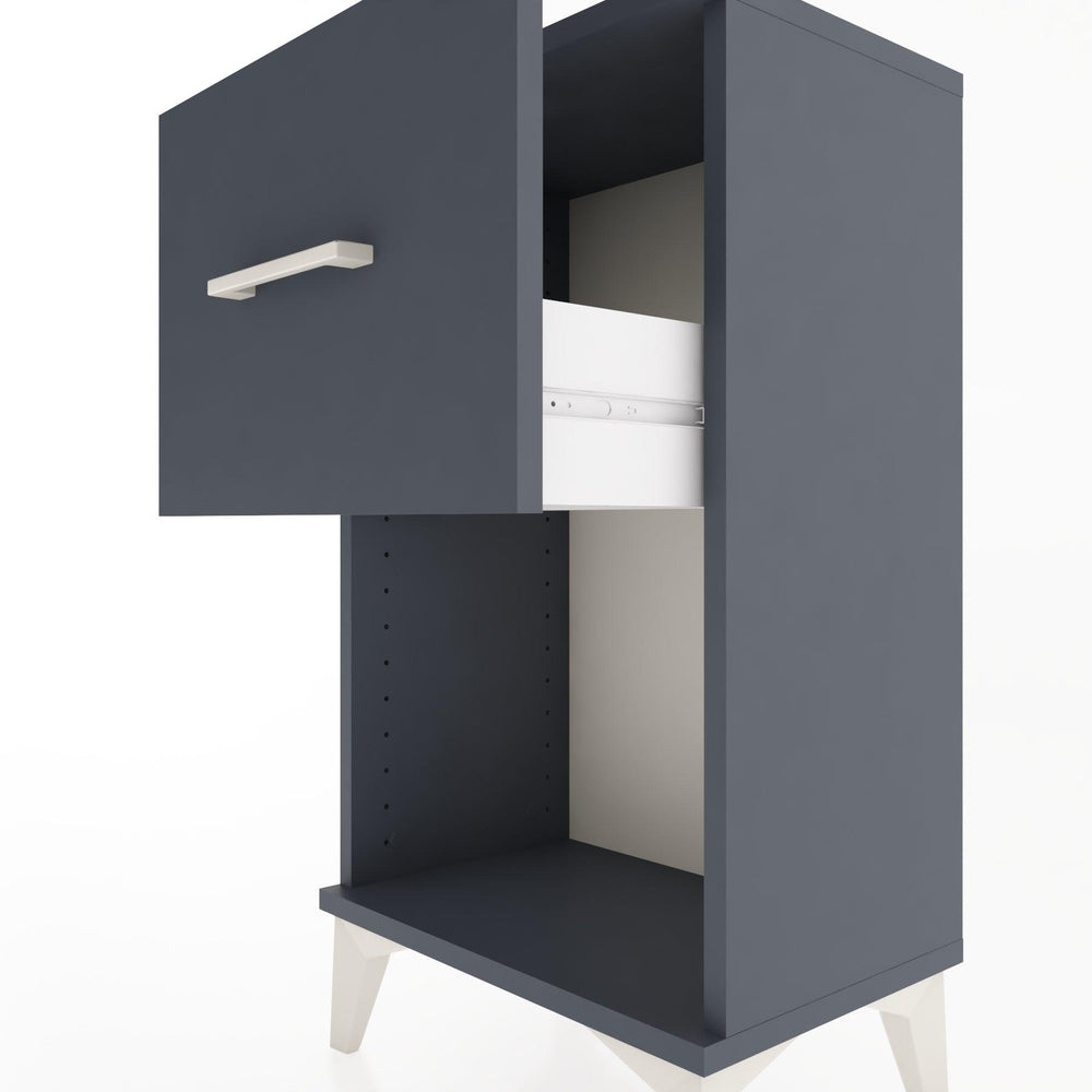 Woodntry Modüler Komodin Tek Çekmece ve Raflı V1 44x30x68 cm Antrasit - Woodntry