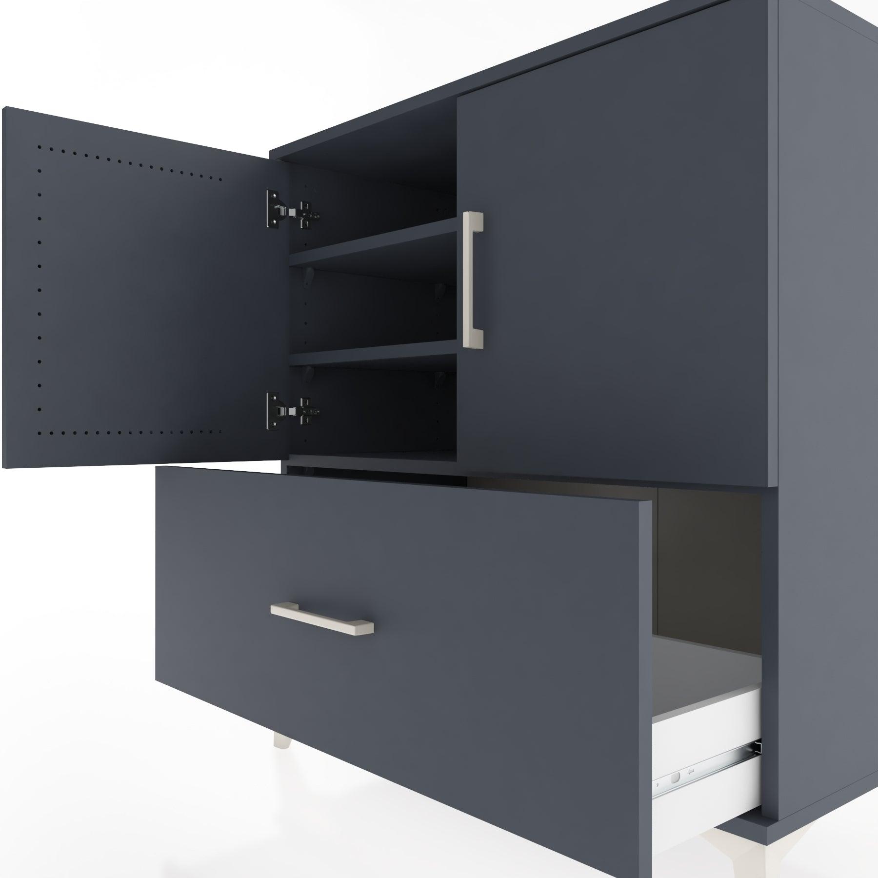 Woodntry Modular Dresser Anthracite 88x44x84 cm with Cover and Drawer KC46-2