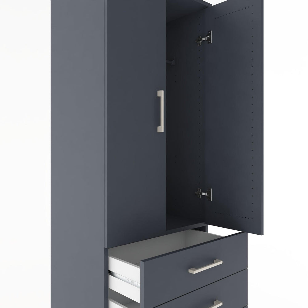 Woodntry Modular Cabinet Anthracite 60x44x170 cm with Doors and Drawers KC27-2
