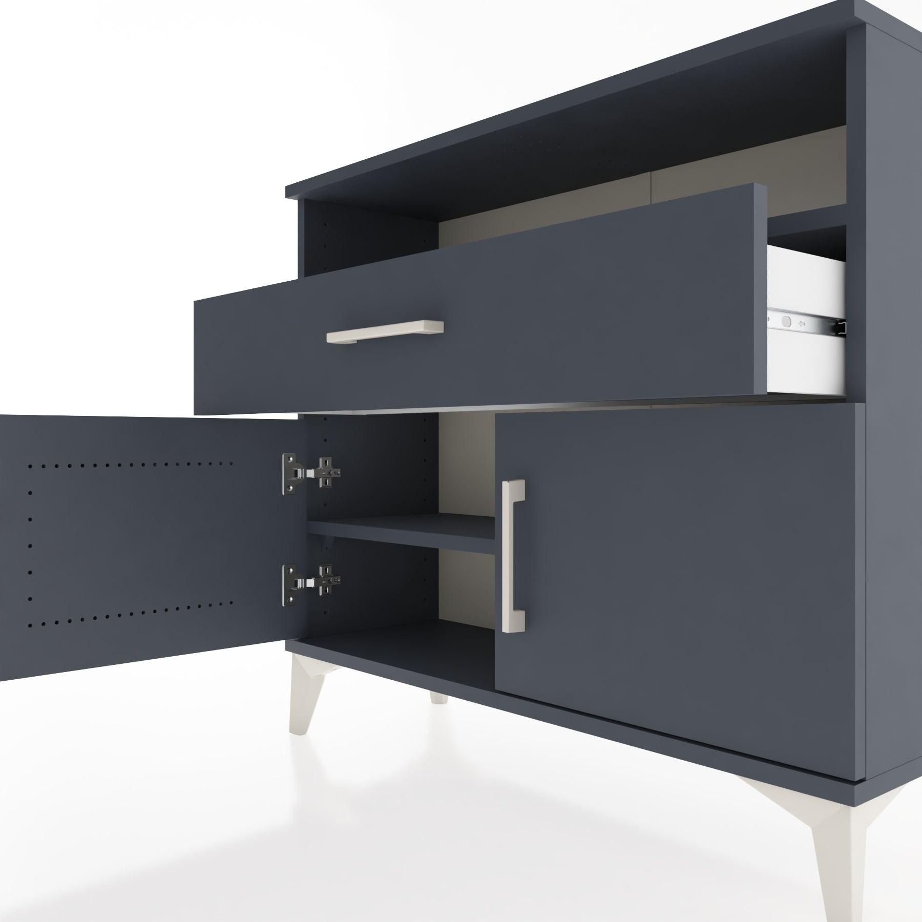 Woodntry Modüler Şifonyer Kapak Raf Çekmeceli 88x30x68 cm Antrasit - Woodntry