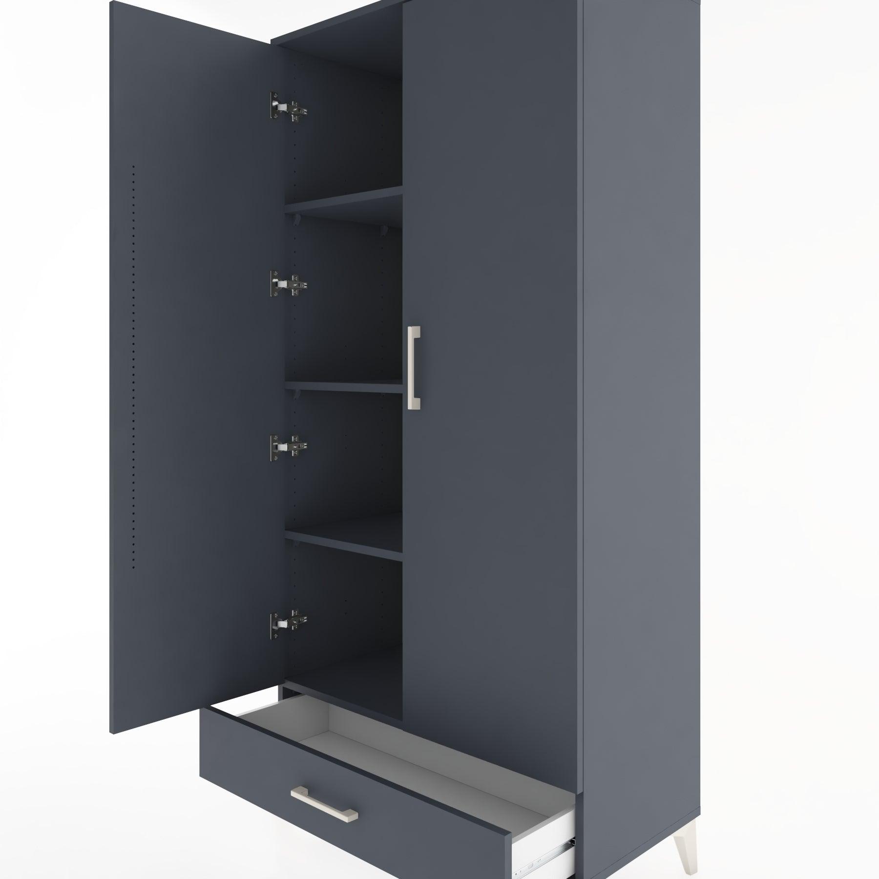 Woodntry Modular Cabinet Anthracite 88x44x170 cm with Doors and Drawers KC8-2
