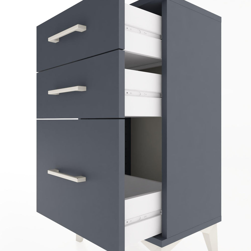 Woodntry Modüler Komodin Üç Çekmeceli V2 44x30x68 cm Antrasit - Woodntry