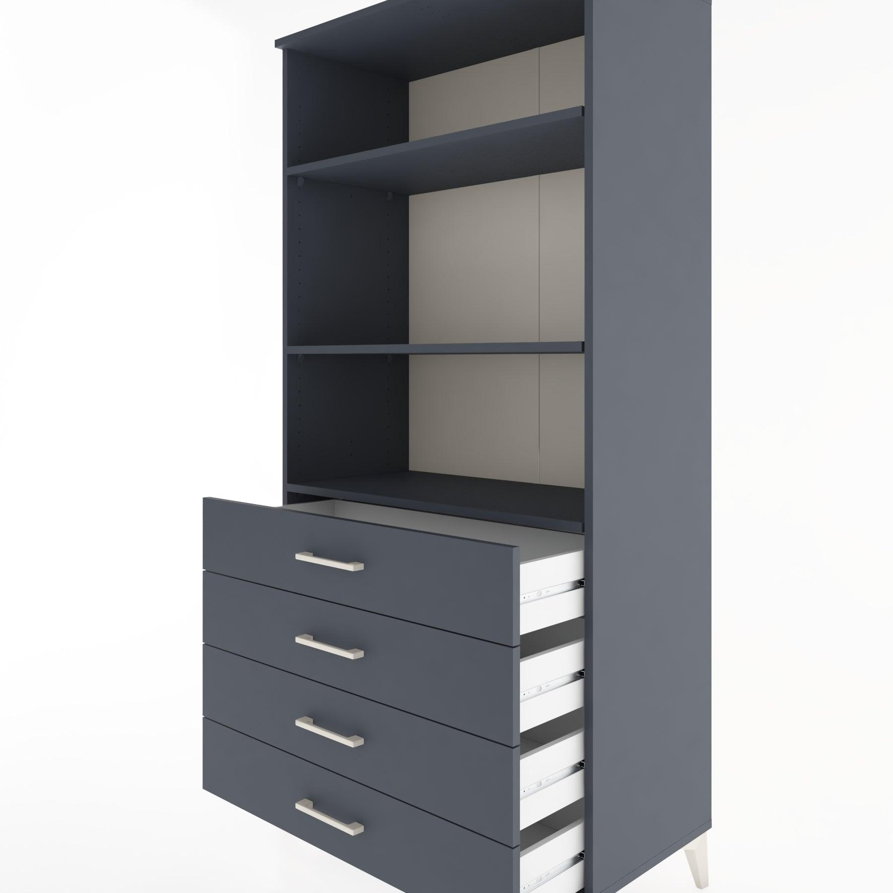Woodntry Modular Cabinet Anthracite 88x44x170 cm with Drawers and Shelves CR36-2