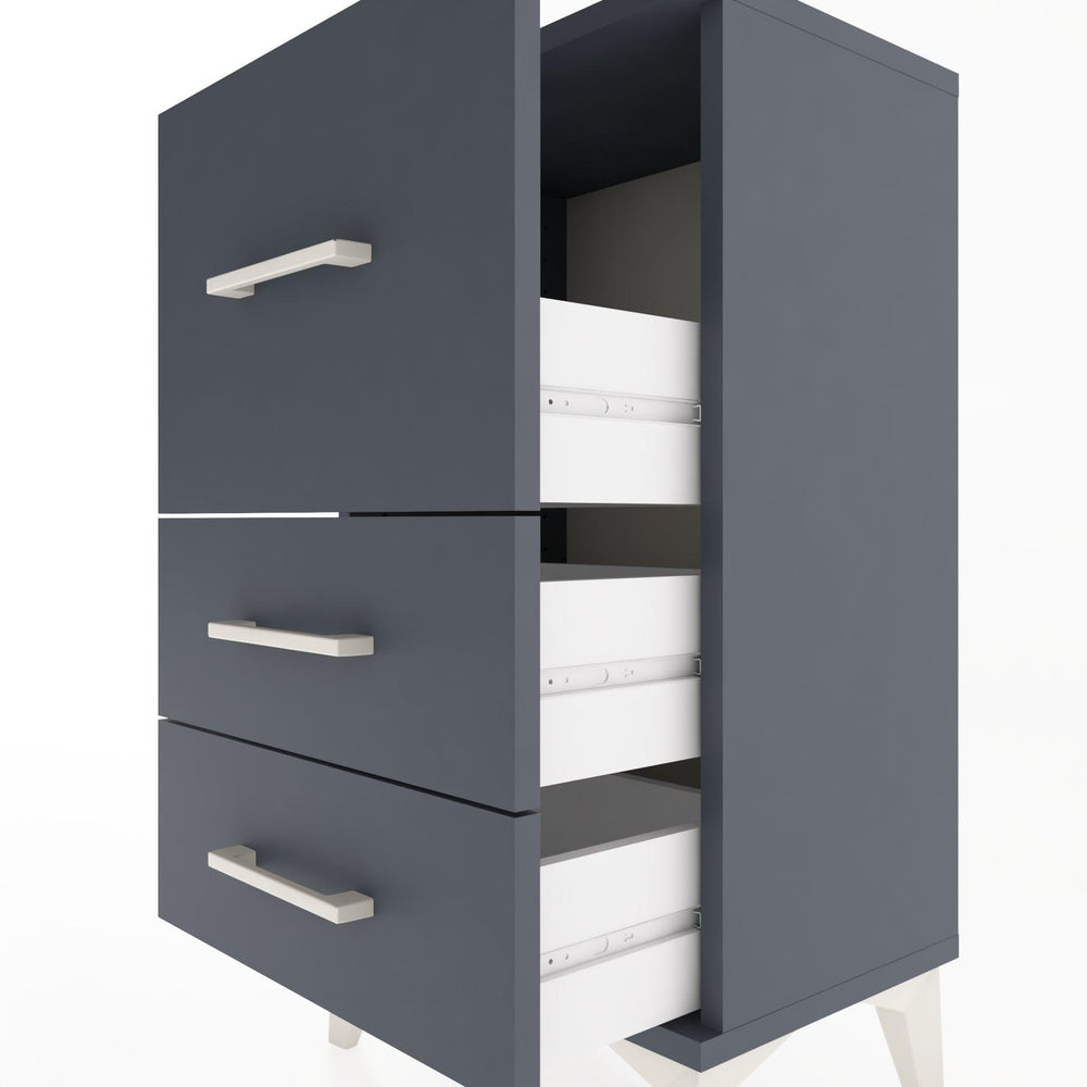 Woodntry Modüler Komodin Üç Çekmeceli V1 44x30x68 cm Antrasit - Woodntry