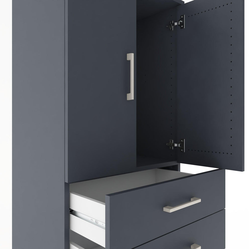 Woodntry Modular Cabinet Anthracite 60x44x170 cm with Doors and Drawers KC19-2