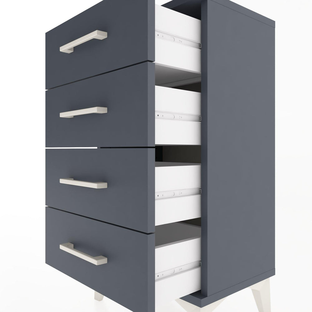 Woodntry Modüler Komodin 4 Çekmeceli 44x30x68 cm Antrasit - Woodntry