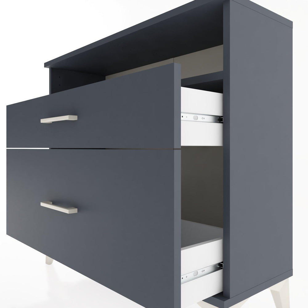 Woodntry Modüler Şifonyer İki Çekmeceli V6 88x30x68 cm Antrasit - Woodntry