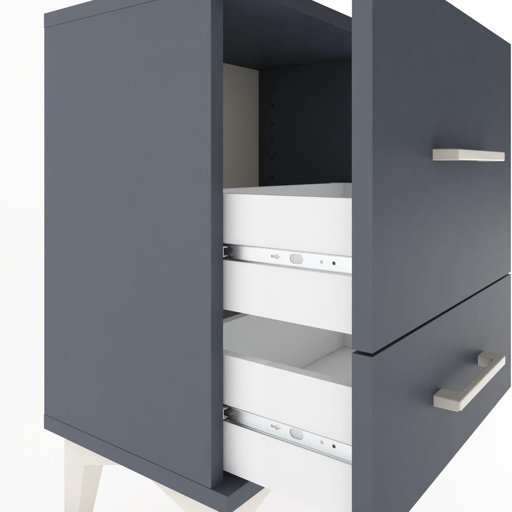 Woodntry Modüler Komodin Büyük ve Küçük Çekmece 44x30x52 cm Antrasit - Woodntry