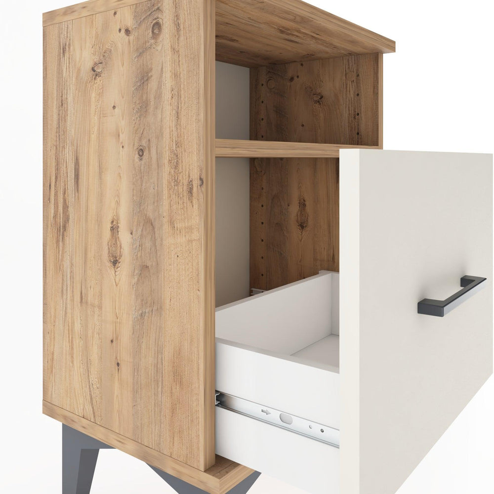 Woodntry Modüler Komodin Raf ve Çekmece 44x30x52 cm Çam - Woodntry