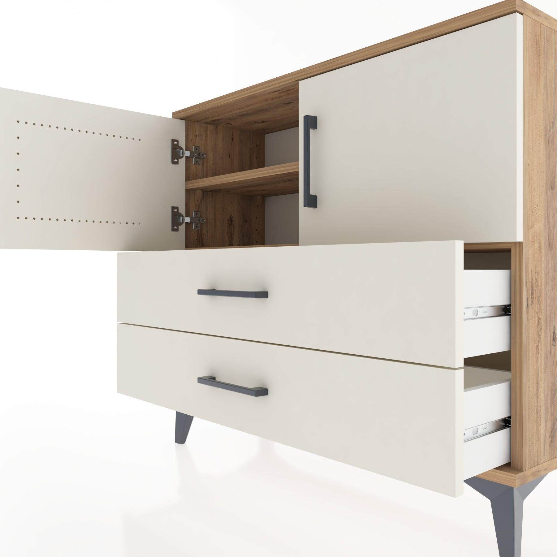 Woodntry Modüler Şifonyer Kapak ve Çekmeceli T1 88x30x94 cm Çam - Woodntry