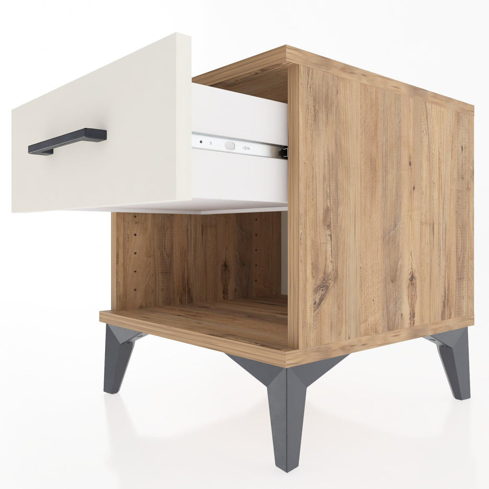 Woodntry Modular Nightstand Pine 44x44x36 cm with Drawers and Shelves CR1-3