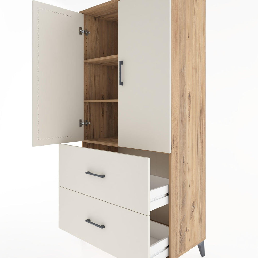 Woodntry Modular Cabinet Pine 88x44x170 cm with Doors and Drawers KC21-3