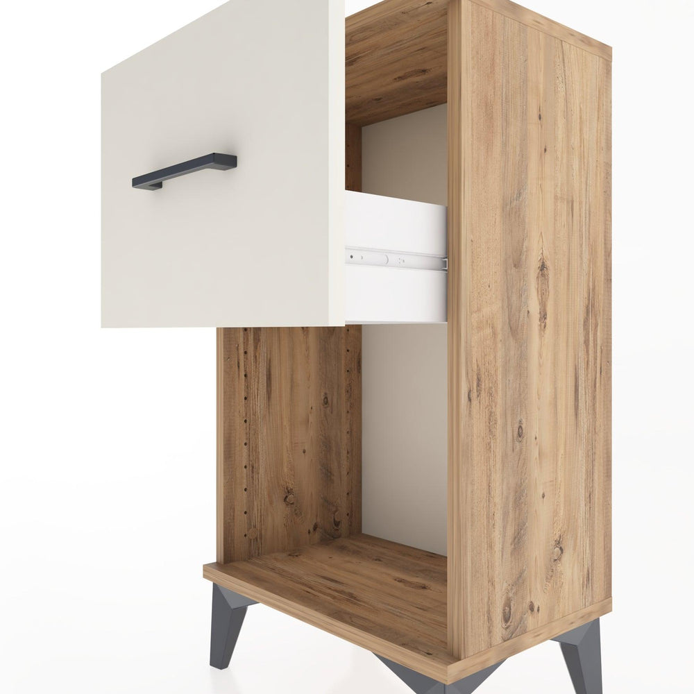Woodntry Modüler Komodin Tek Çekmece ve Raflı V1 44x30x68 cm Çam - Woodntry