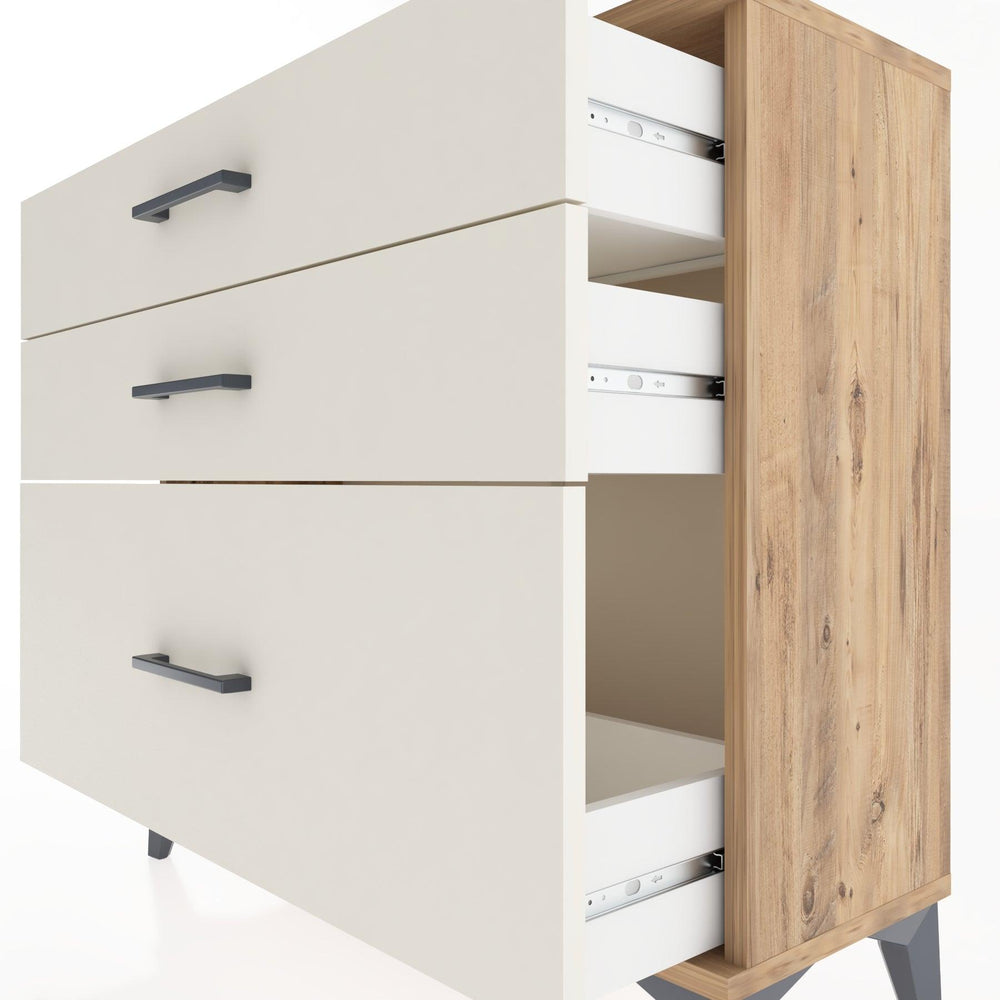 Woodntry Modüler Şifonyer Üç Çekmeceli V3 88x30x68 cm Çam - Woodntry