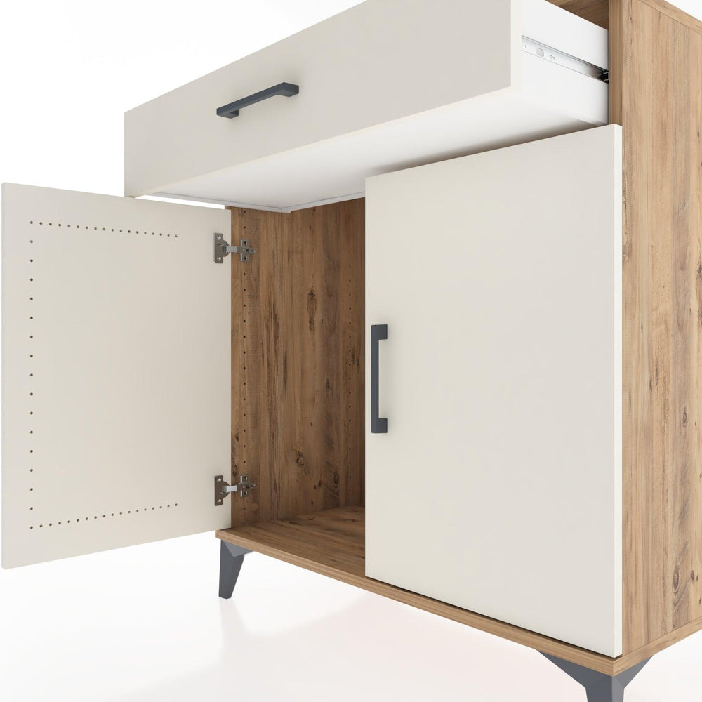 Woodntry Modüler Şifonyer Çam 88x44x84 cm Kapaklı ve Çekmeceli KC81-3