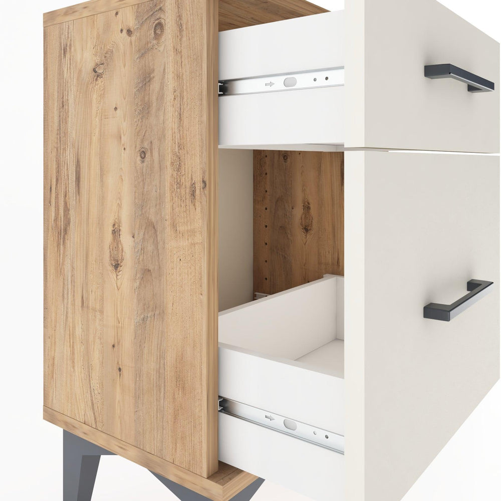 Woodntry Modüler Komodin Küçük ve Büyük Çekmece 44x30x52 cm Çam - Woodntry