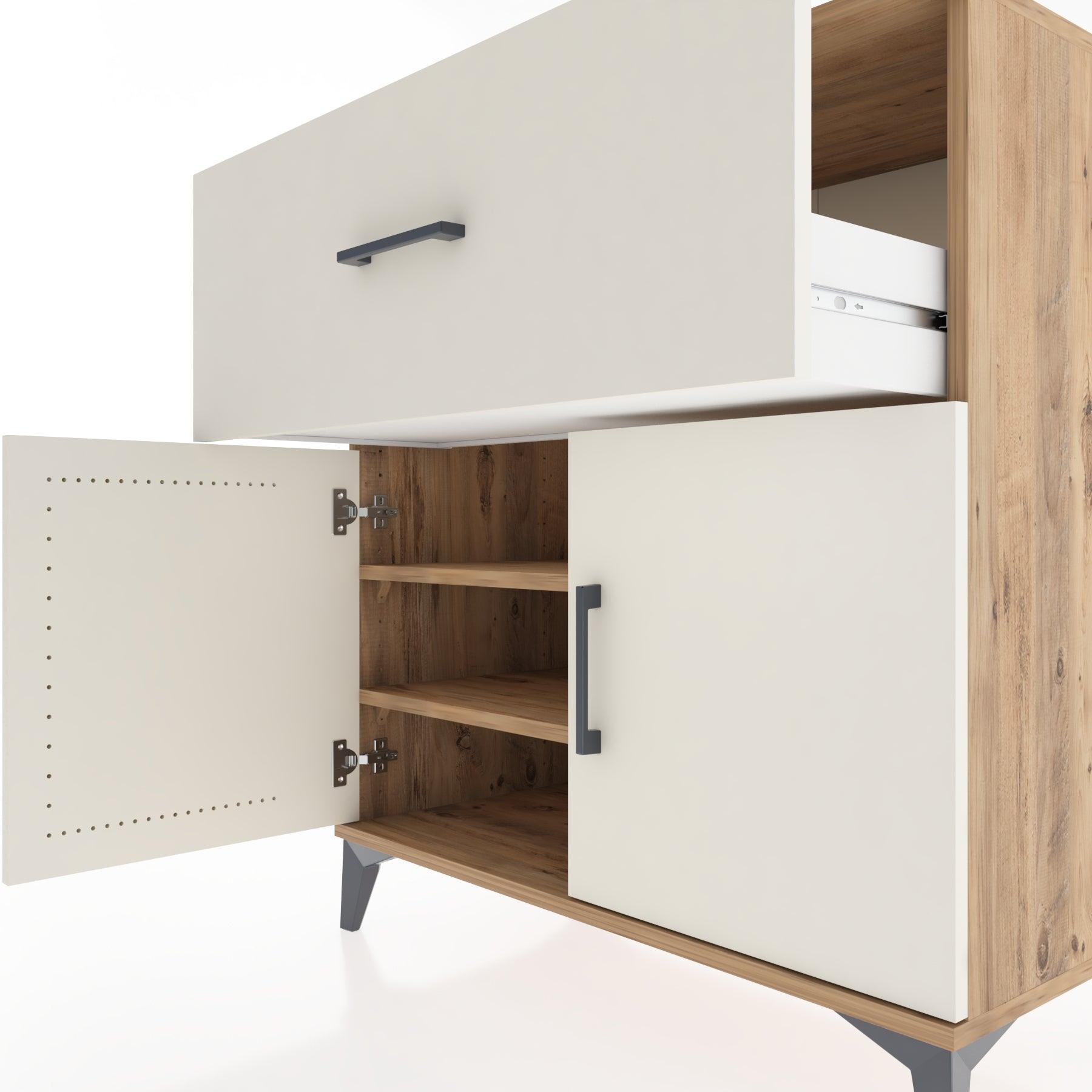 Woodntry Modular Dresser Pine 88x44x84 cm with Cover and Drawer KC49-3