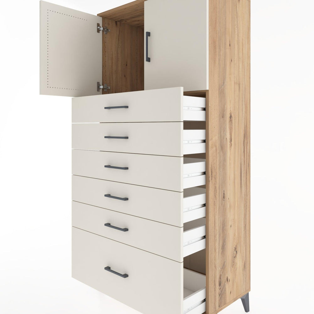 Woodntry Modular Cabinet Pine 88x44x170 cm with Doors and Drawers KC11-3