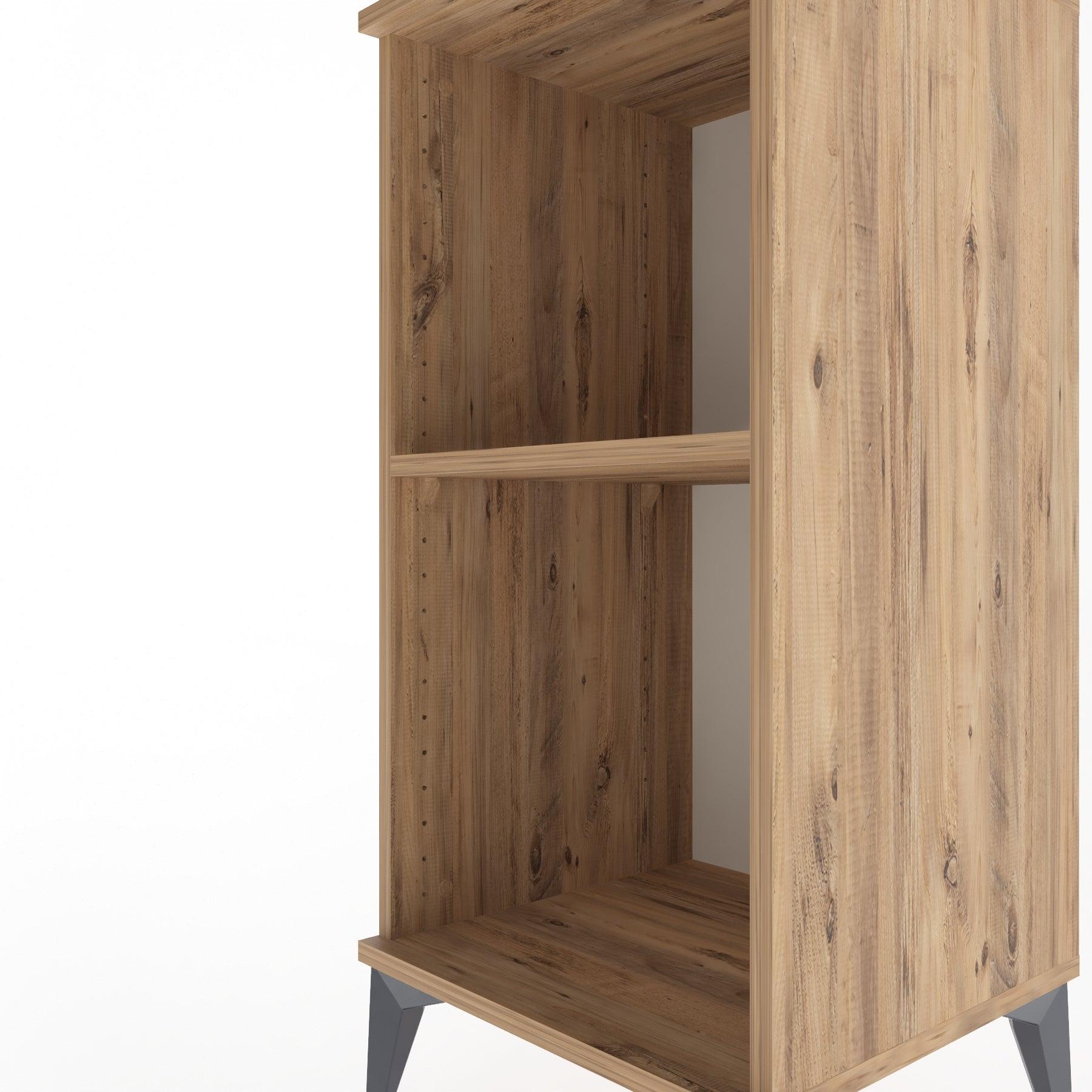 Woodntry Modular Nightstand Pine 44x44x84 cm with Shelf R51-3