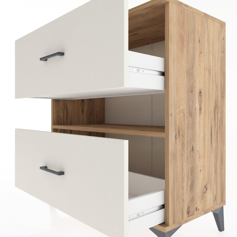 Woodntry Modular Dresser Pine 88x44x84 cm with Drawers and Shelves CR2-3