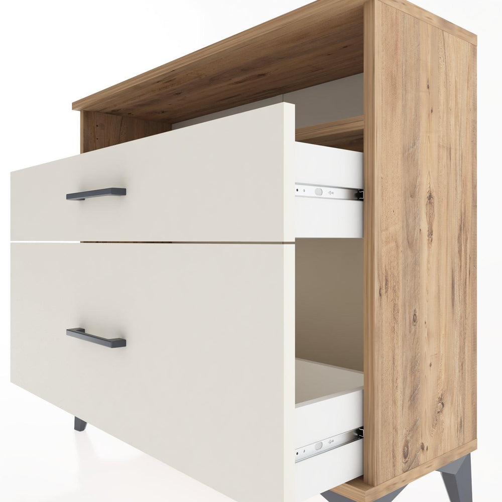 Woodntry Modüler Şifonyer İki Çekmeceli V6 88x30x68 cm Çam - Woodntry