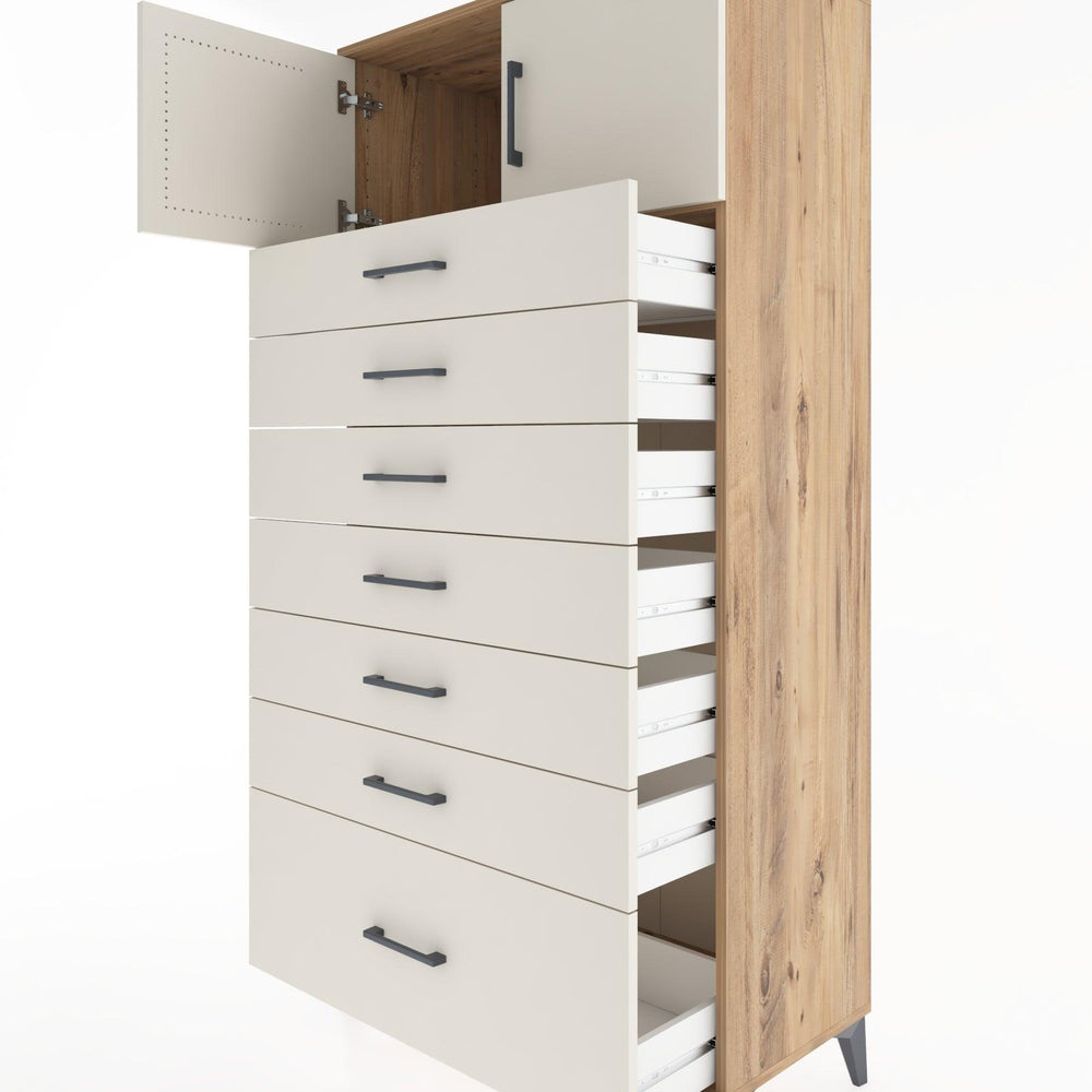 Woodntry Modular Cabinet Pine 88x44x170 cm with Doors and Drawers KC10-3