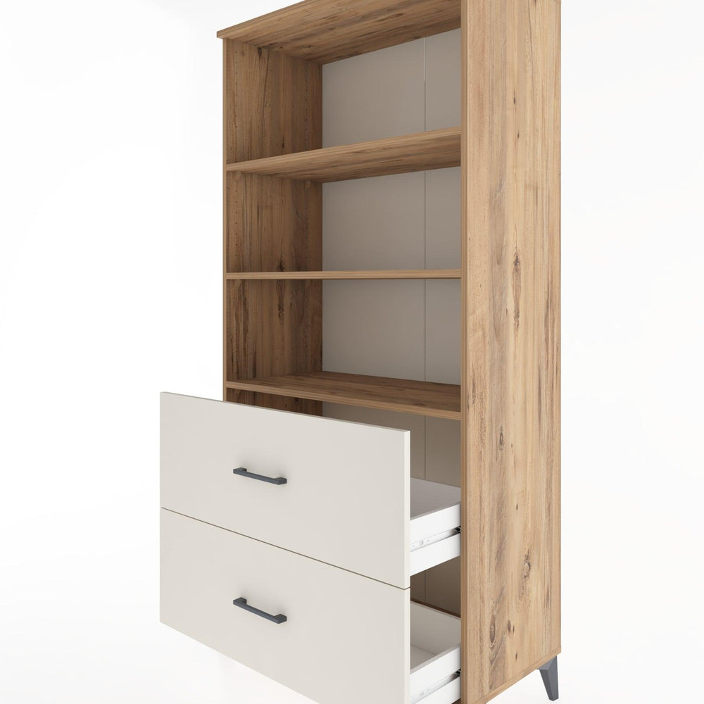 Woodntry Modüler Dolap Çam 88x44x170 cm Çekmeceli ve Raflı CR49-3