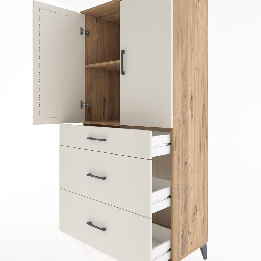 Woodntry Modular Cabinet Pine 88x44x170 cm with Doors and Drawers KC20-3