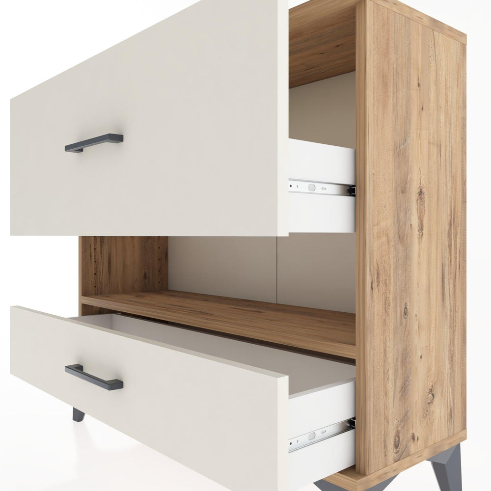 Woodntry Modüler Şifonyer İki Çekmeceli V10 88x30x68 cm Çam - Woodntry
