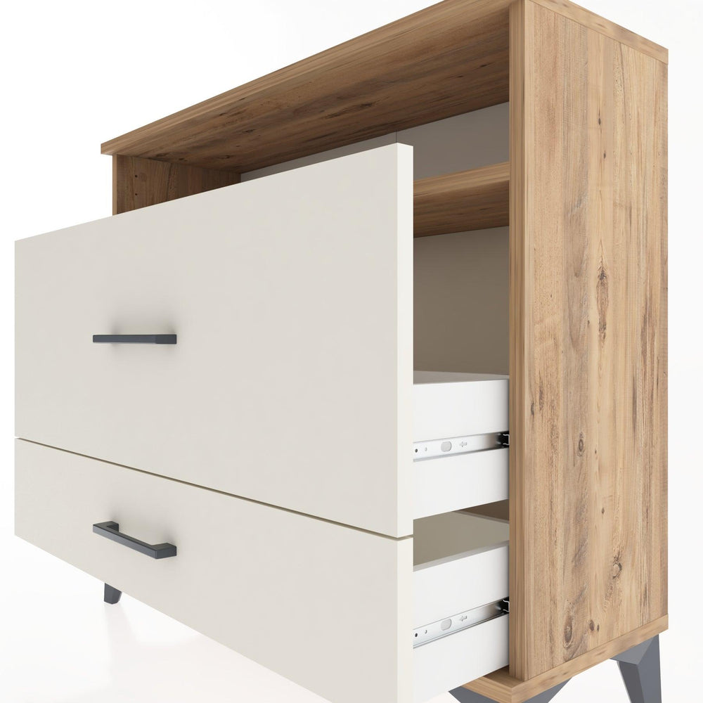 Woodntry Modüler Şifonyer İki Çekmeceli V7 88x30x68 cm Çam - Woodntry