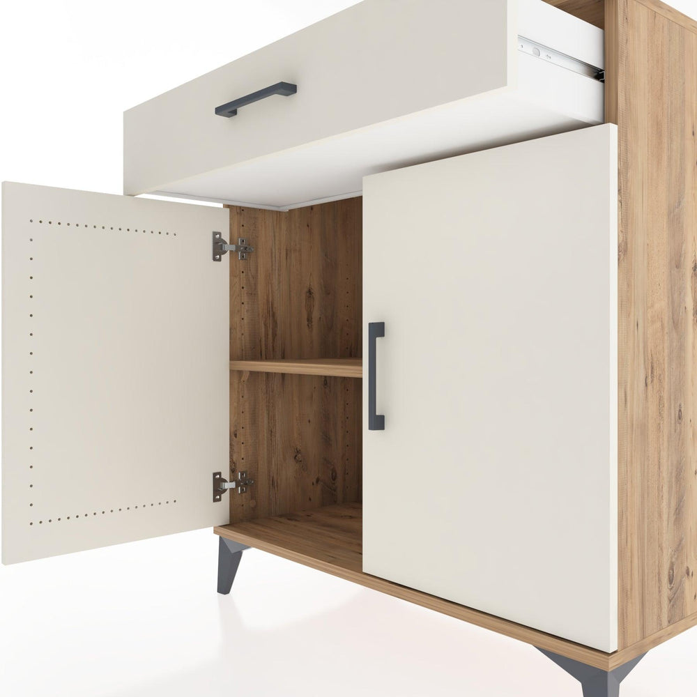 Woodntry Modüler Şifonyer Çam 88x44x84 cm Kapaklı ve Çekmeceli KC80-3