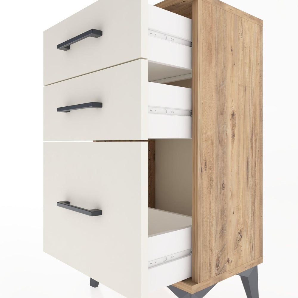 Woodntry Modüler Komodin Üç Çekmeceli V2 44x30x68 cm Çam - Woodntry