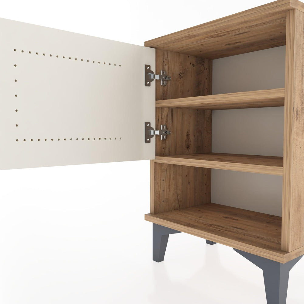 Woodntry Modüler Komodin Tek Kapak ve Raflı 44x30x52 cm Çam - Woodntry