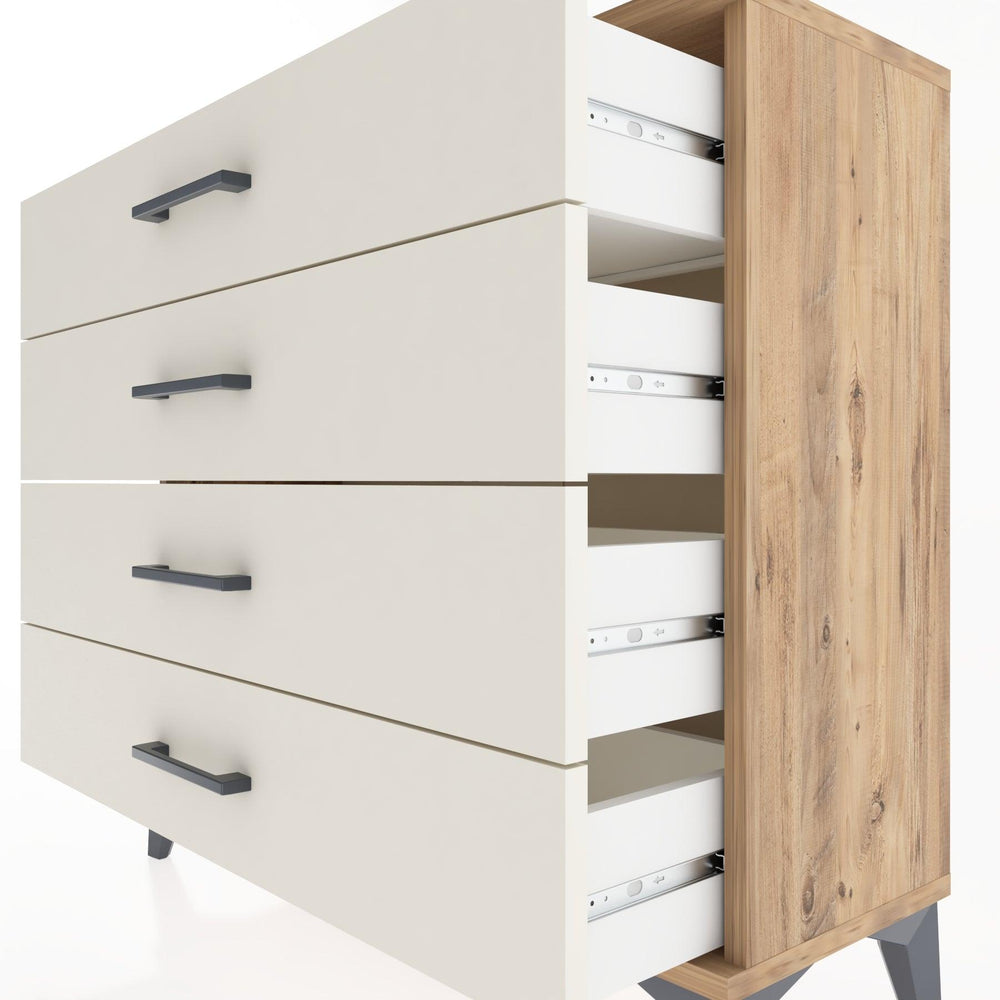 Woodntry Modüler Şifonyer 4 Çekmeceli 88x30x68 cm Çam - Woodntry